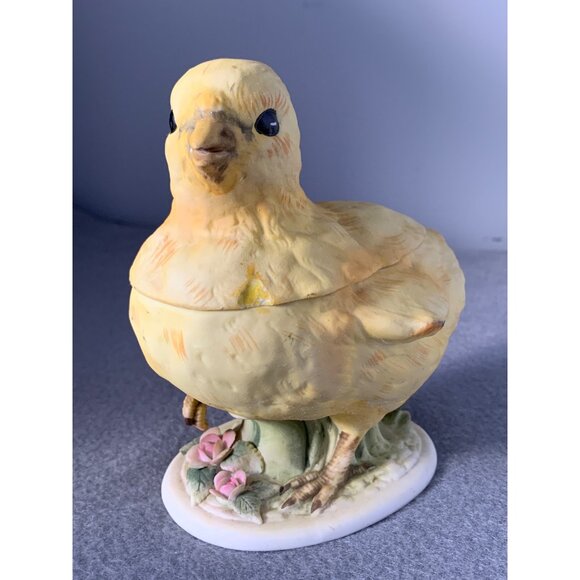 Vintage Lefton China Porcelain Baby Chick Trinket Box with Lid 1960s - Picture 1 of 12